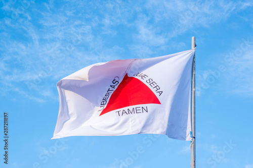 A beautiful view of Brazil state flag (Bandeira de Minas Gerais).
