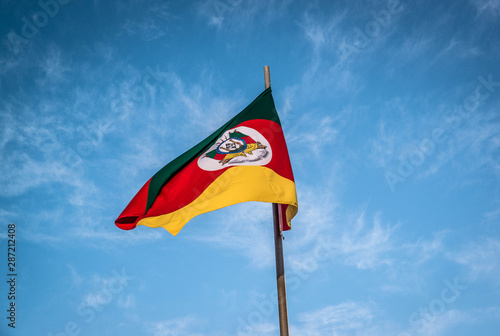 A beautiful view of brazil state flag (bandeira do rio grande do sul)