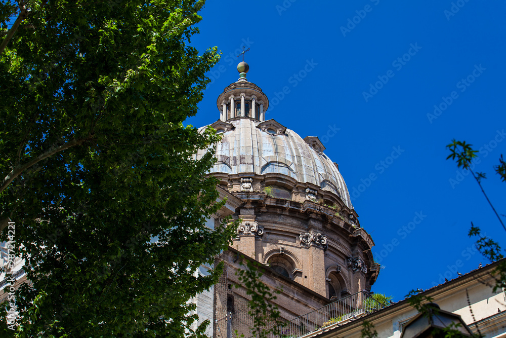 Dome of the early-Baroque style church of San Carlo ai Catinari also called Santi Biagio e Carlo ai Catinari in Rome