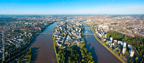 Nantes aerial panoramic view, France photo