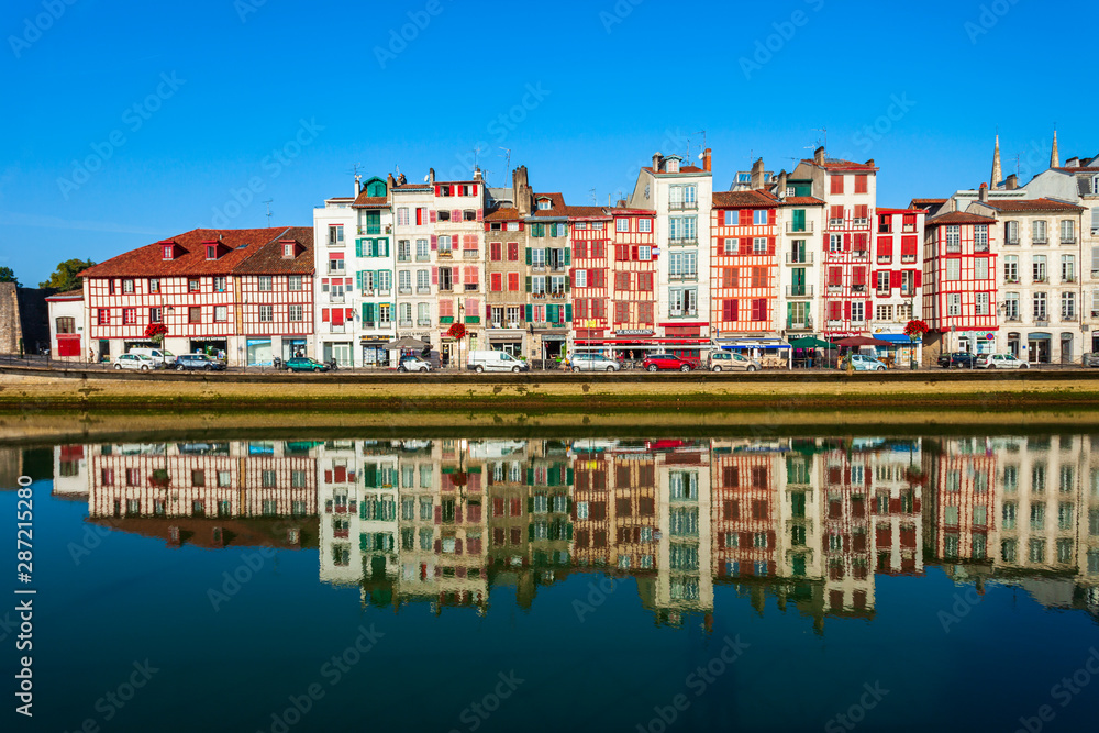 Colorful houses in Bayonne, France