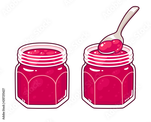 Jam jar with spoon