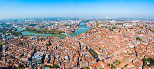 Toulouse aerial panoramic view, France