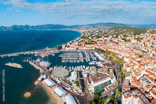 Cannes aerial panoramic view, France photo