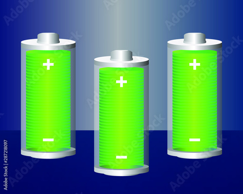 Fully charged battery isolated on white background. Vector illustration EPS 10