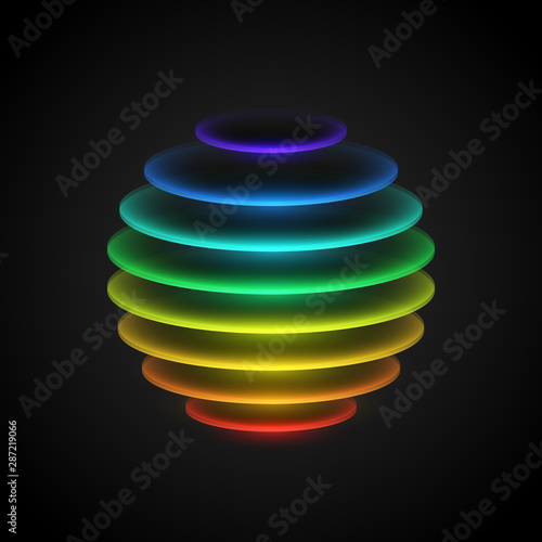 Rainbow color sphere slices illustration