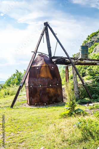 Old traditional charcoal kiln in Bosnia and Herzegovina photo