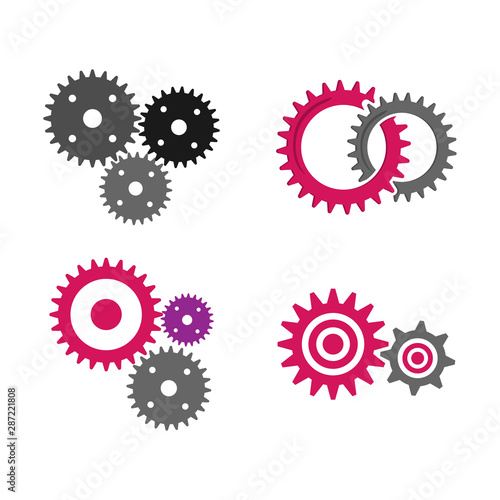 Gear icon set vector image design on white background