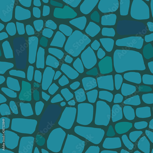 Abstract repeating geometric background with chaotic texture. Irregular blocks pattern. Seamless paving stone, stained glass mosaic tracery.