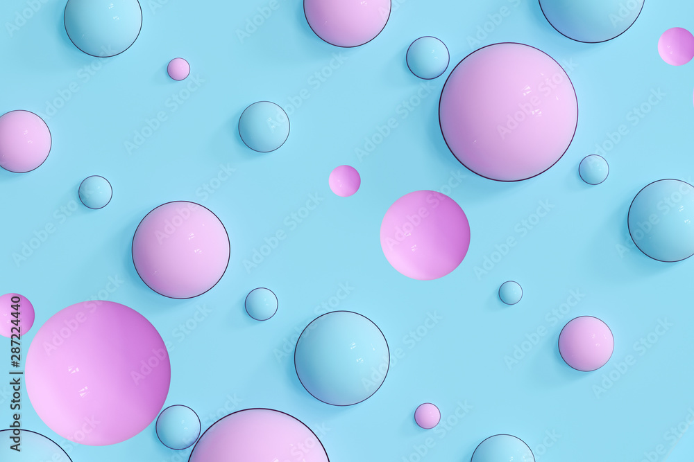 Lots of repeating spheres and wall, 3d rendering. Lots of repeating spheres and wall, 3d rendering.