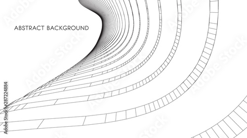 Abstract Vector illustration. 3D abstract futuristic design for business presentation. 3D architectural background for banner, booklet, poster. Intelligence artificial