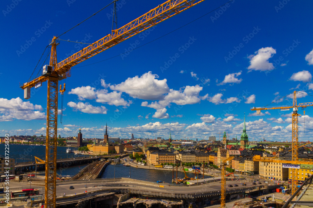 Construction in the center of Stockholm CIty