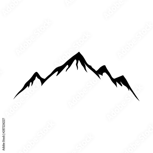 Mountain shapes for logo. Vector silhouette of mountain. Isolated on white.