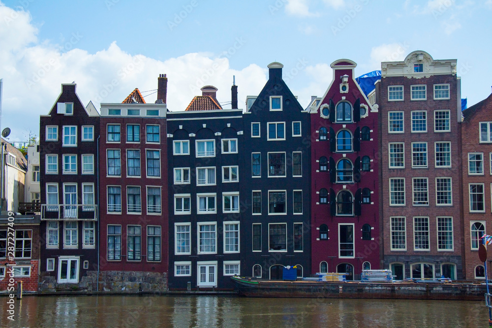 colorful houses in Amsterdam