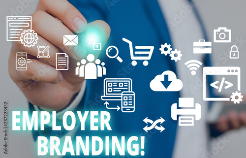 Foto Text sign showing Employer Branding