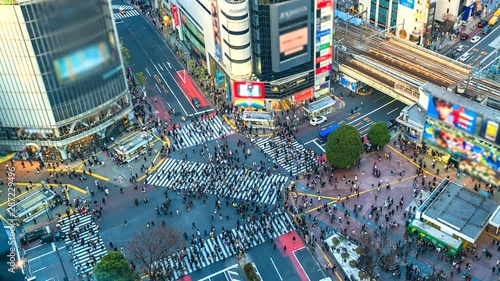 4K.Time lapse People in the streets of the modern city, Shibuya crossing of Tokyo, Japan 