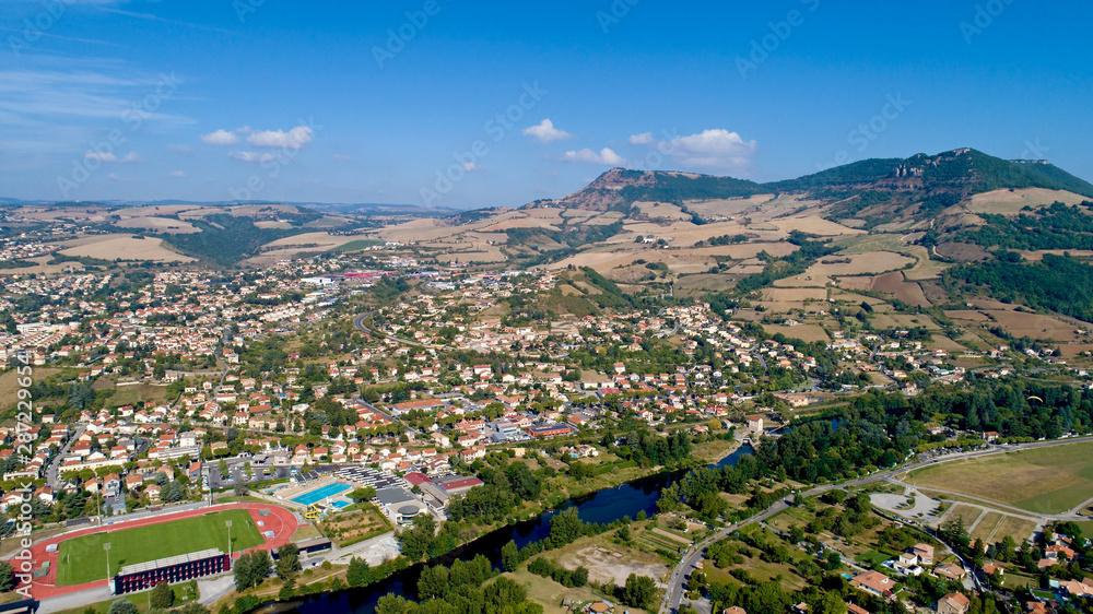 Aerial view of Millau and the Gorges du Tarn