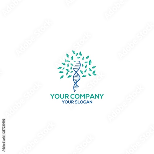DNA tree logo design vector