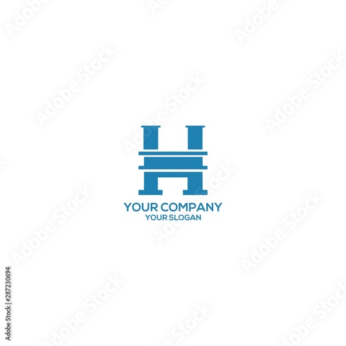 Gate H Logo design vector