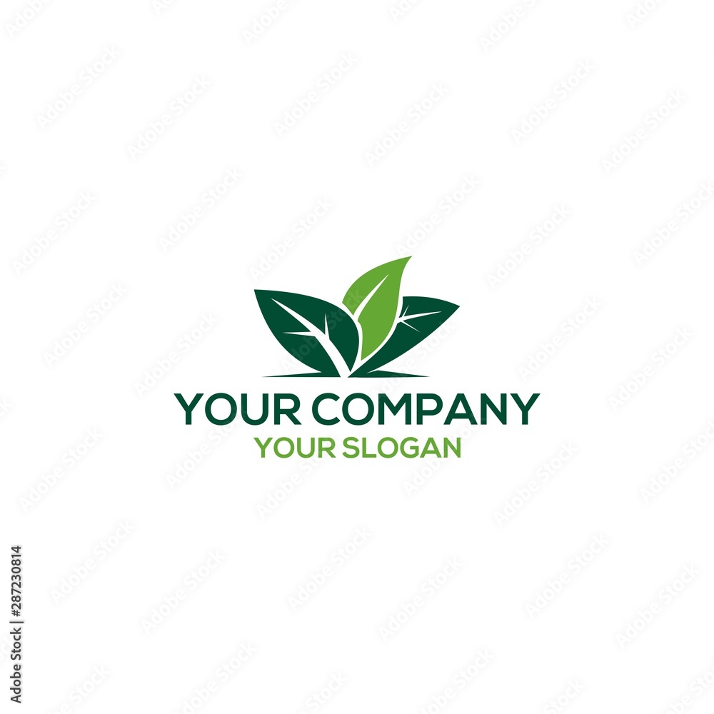 green leaf care logo design vector