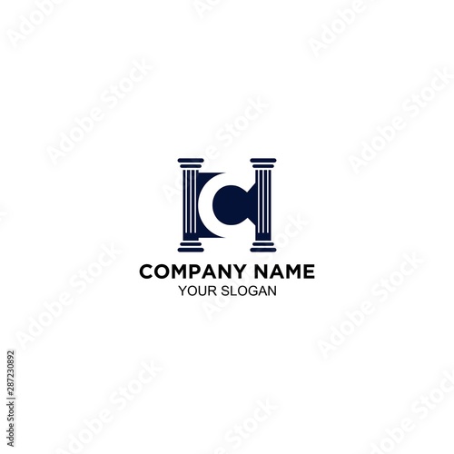 HC legal law firm logo design vector