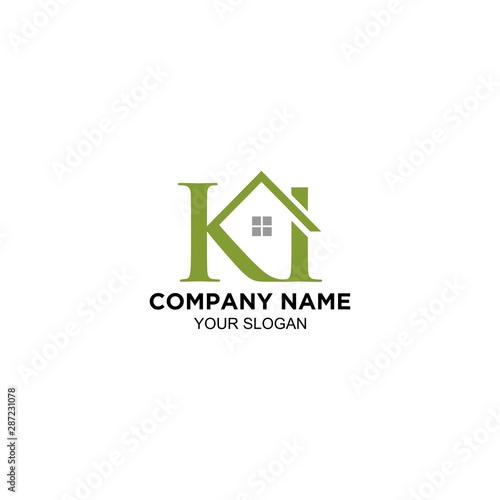 K and I real estate logo design vector