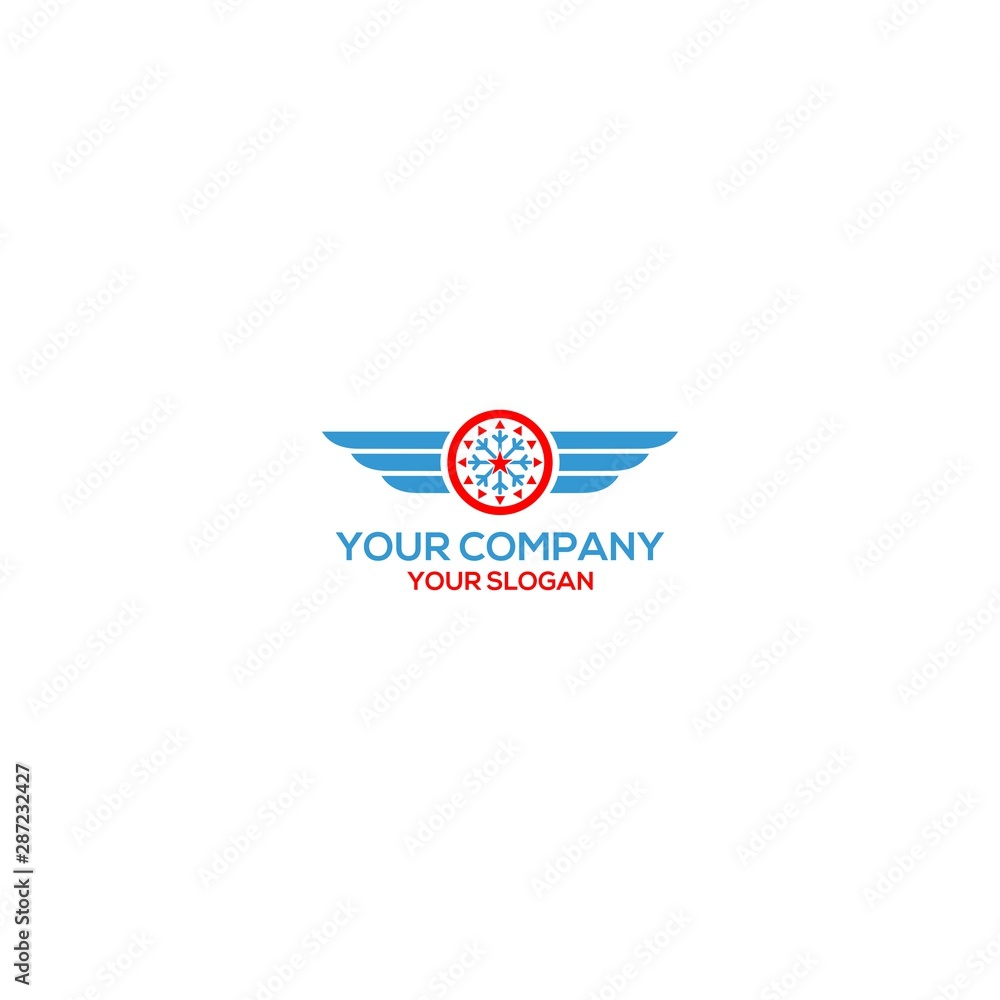 Wings Heating and Air Logo Conditioning Design Vector Wings Heating and Air Logo Conditioning Design Vector