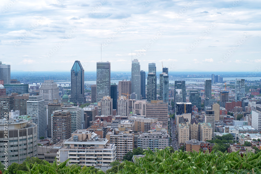 Montreal city skyline from Mont-Royal belvedere