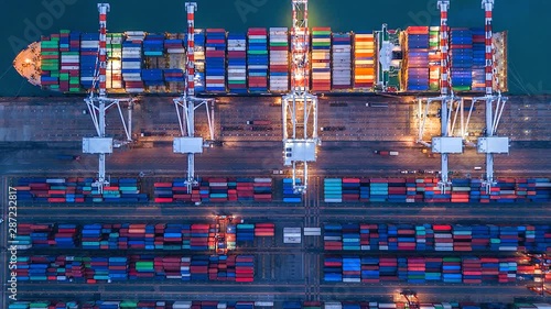   4K Time lapse industry logistics seaport