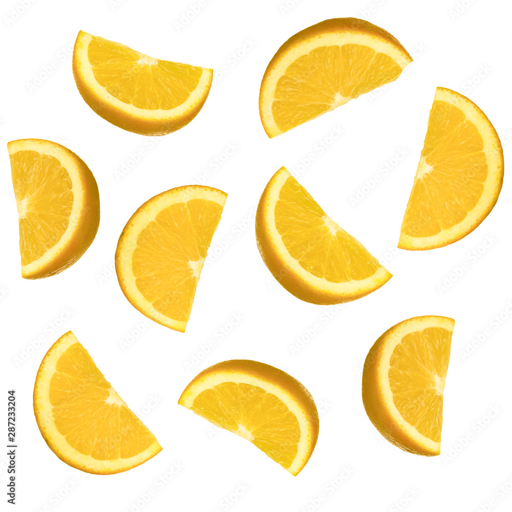 Fototapeta premium set fresh lemon isolated on white background