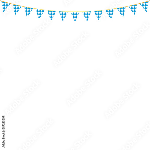 Bavarian flags decoration postcards for oktoberfest party