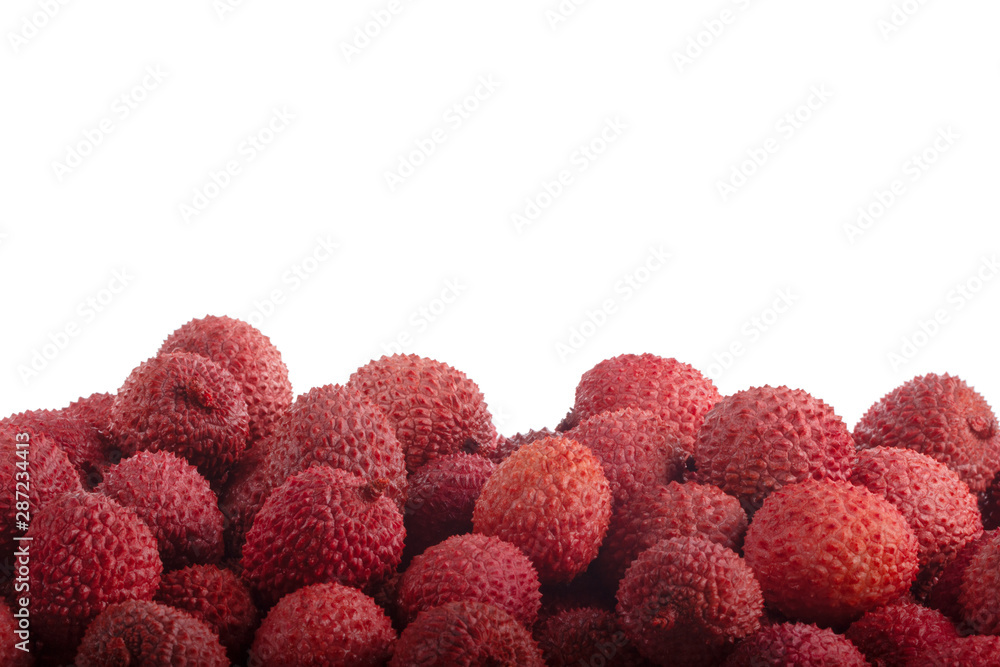 heap of lychees isolated on white background heap of lychees isolated on white background