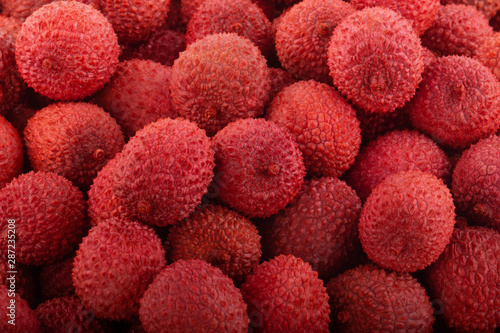 pink fresh lychees beautiful background