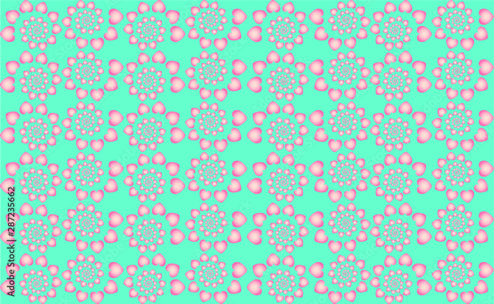 Background seamless pattern made of geometric spiral heart pattern. Vector illustration Background seamless pattern made of geometric spiral heart pattern. Vector illustration