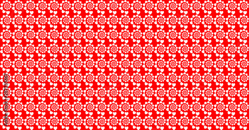 Background seamless pattern made of geometric spiral heart pattern. Vector illustration