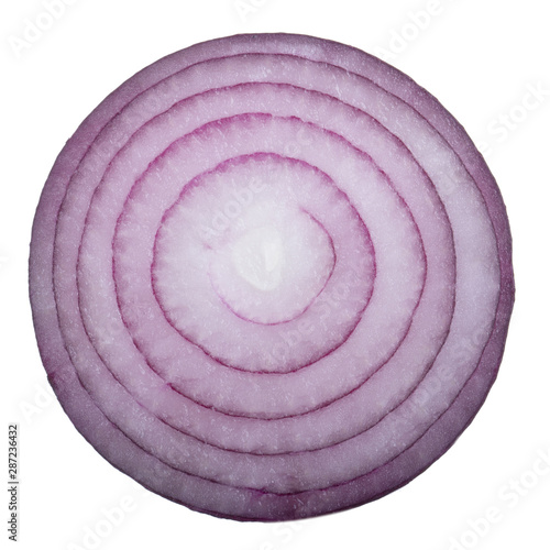 ring of red onion isolated on white background