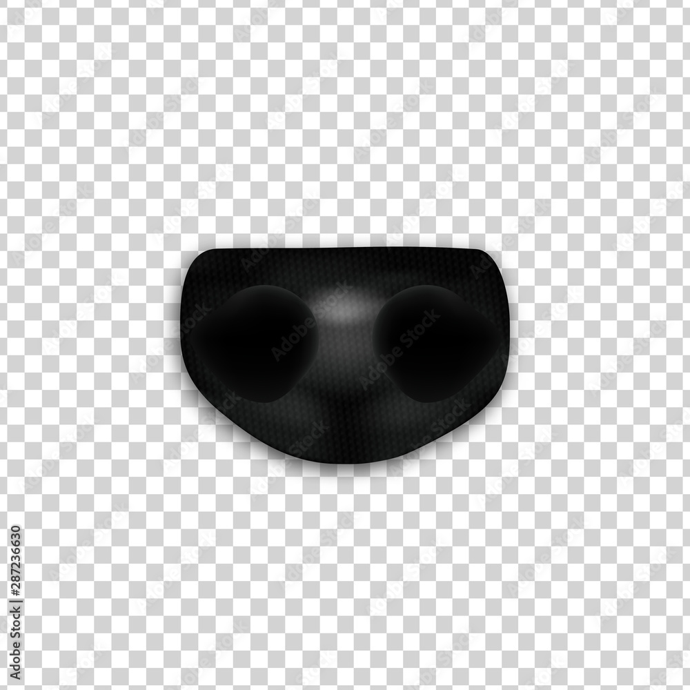 Vector realistic isolated dog nose for photo decoration and template