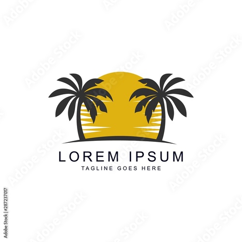 Wallpaper Mural coconut tree logo template Torontodigital.ca