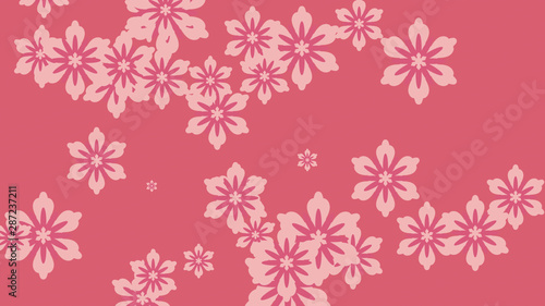Abstract pink flowers background illustration. Pink floral background