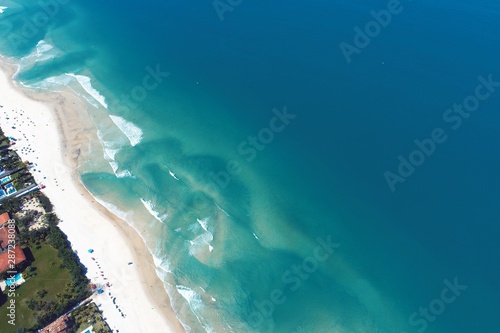 Aerial view of Maresias and Pauba Beaches, Sao Sebastiao, North Coast of Sao Paulo, Brazil. Vacation Travel. Travel destination. Tropical scenery. Great landscape