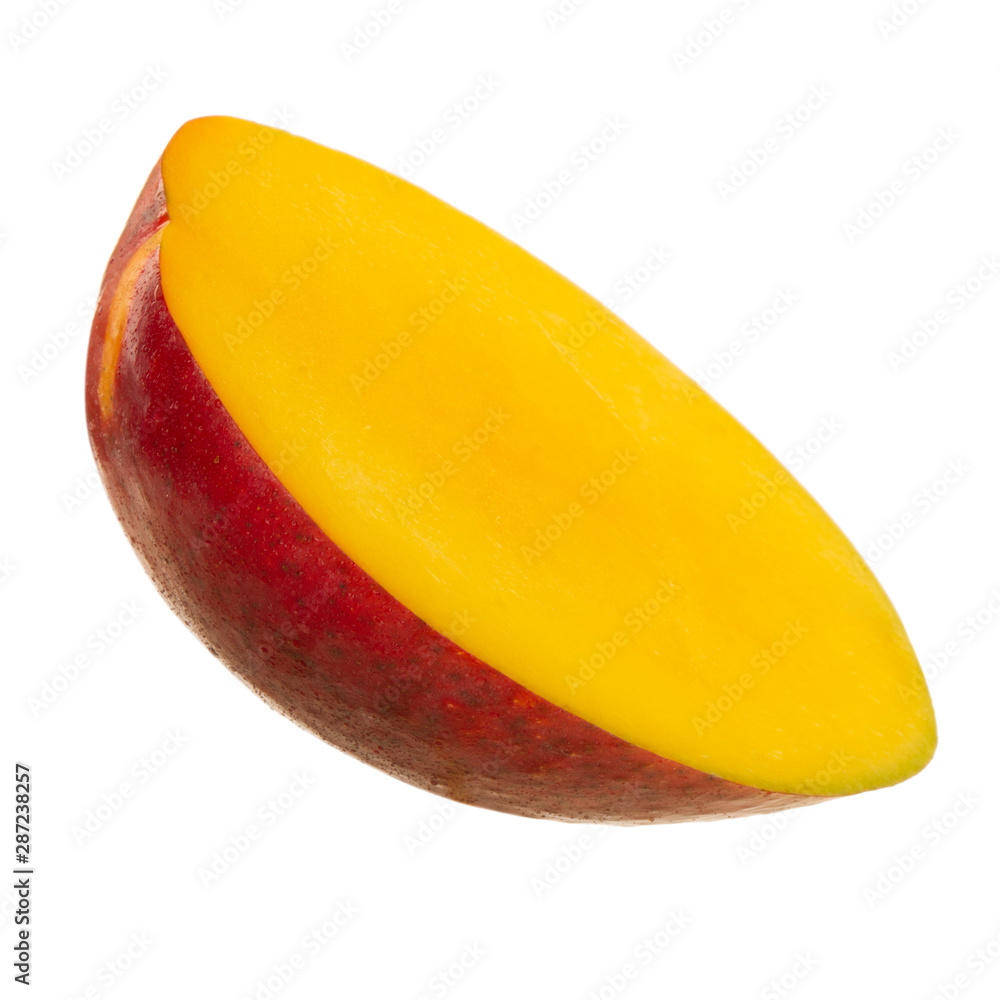 half mango isolated on white background half mango isolated on white background