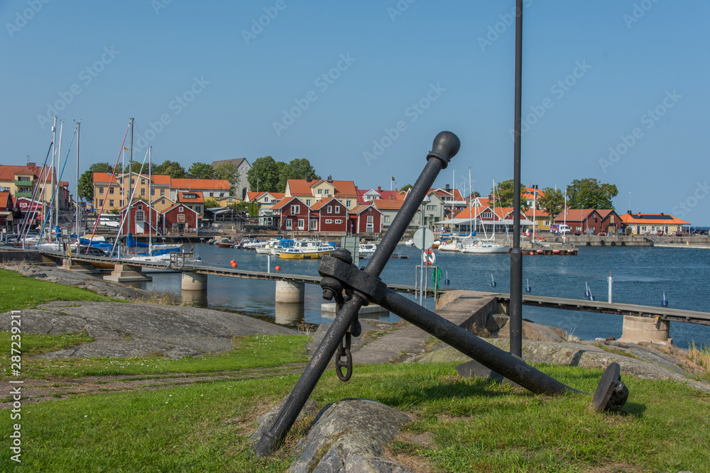 View over the harbour of the town Öregrund in the archipelago north of Stockholm