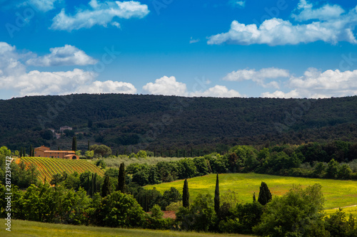 House in the landscape of tuscany, Italy