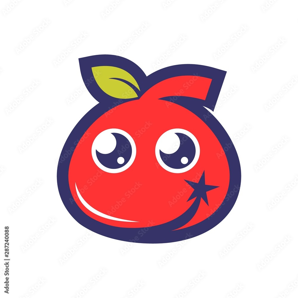 Obraz premium apple with emoticons logo template