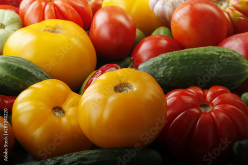 heap of different vegetables  background