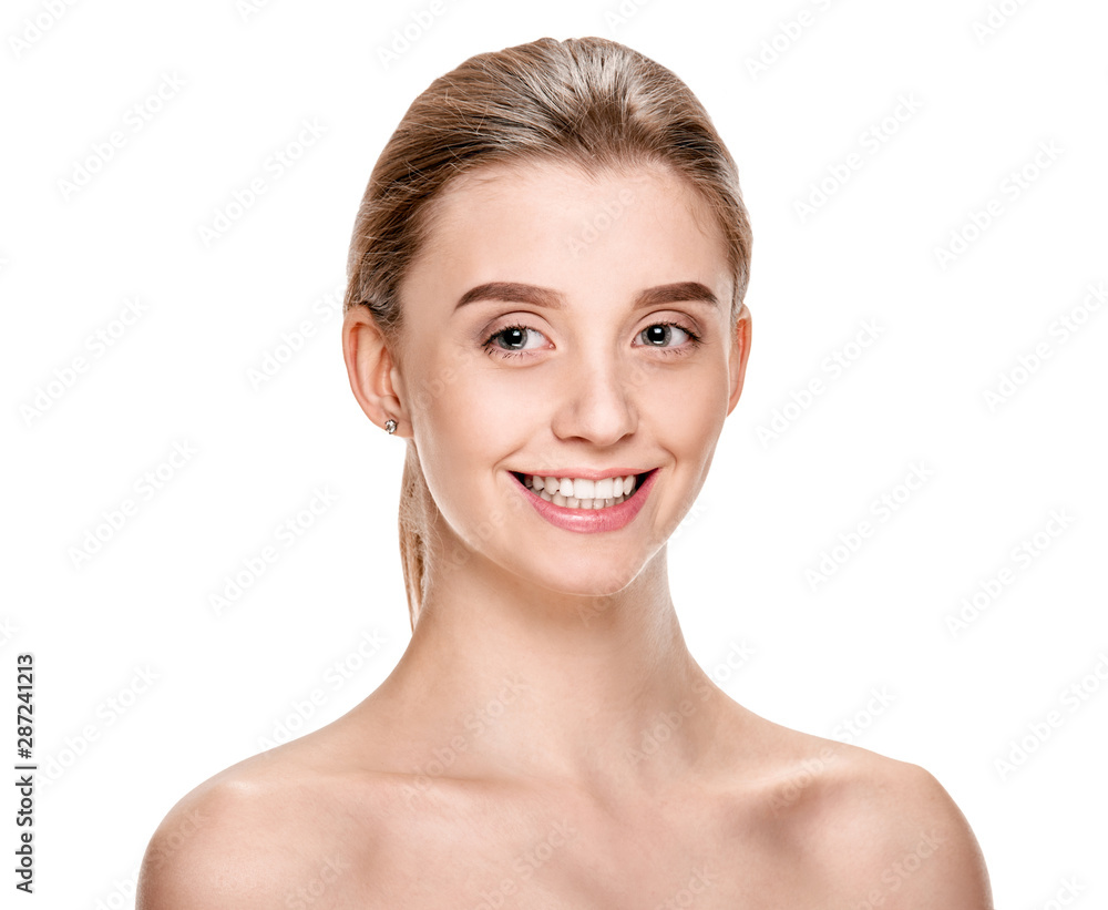 Portrait of beautiful smiling girl with clean skin Portrait of beautiful smiling girl with clean skin