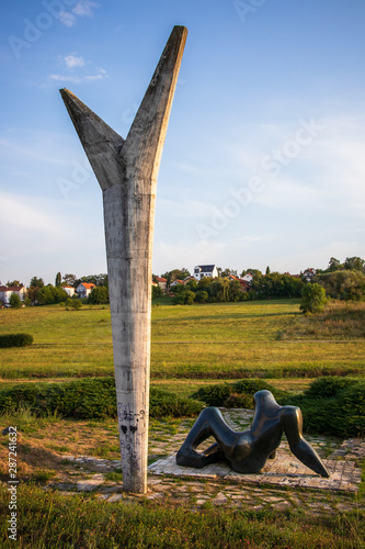 Monument of counteraction and freedom in memorial park Sumarice in Serbia dedicated to the victims of world war two