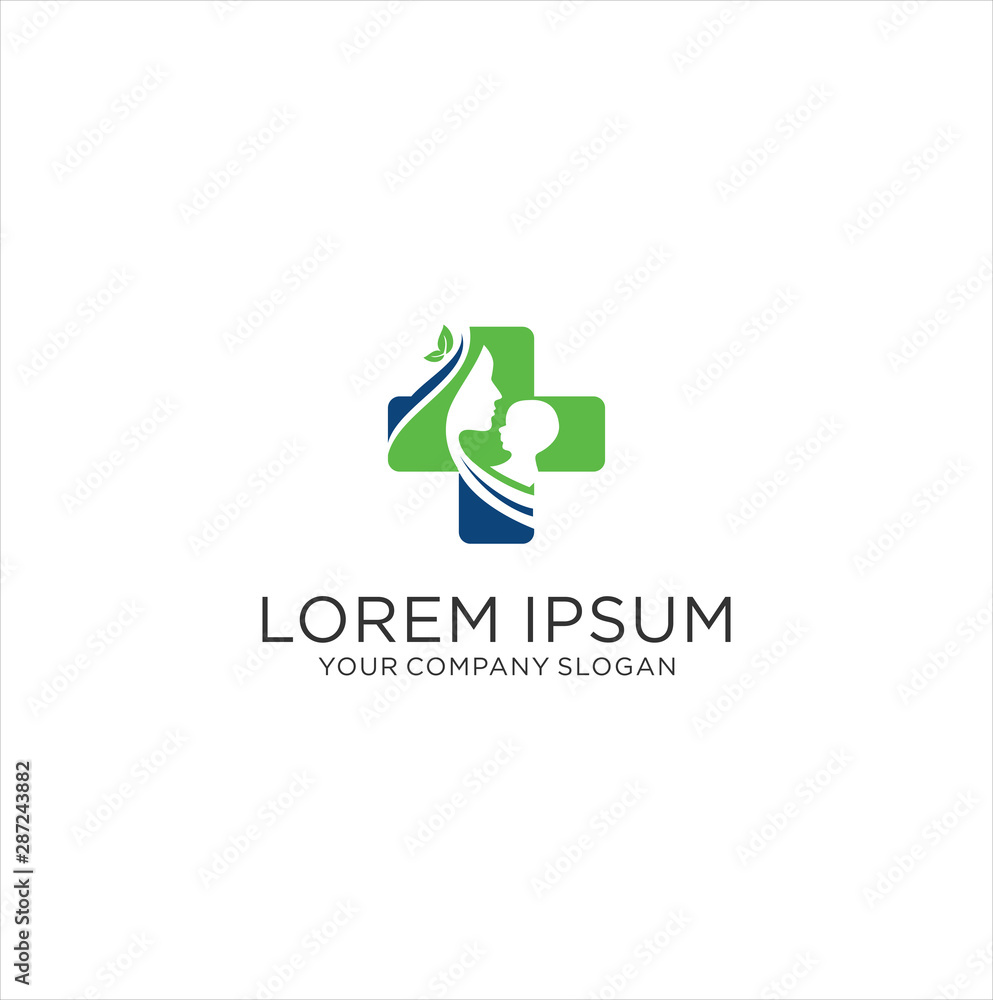 Mom Baby With Cross Logo Medical Hospital Design Concept Mother Care Mom Baby With Cross Logo Medical Hospital Design Concept Mother Care