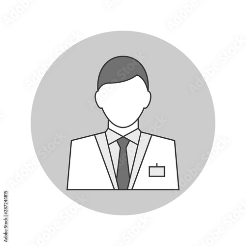 Man doctor avatar outline icon on white background