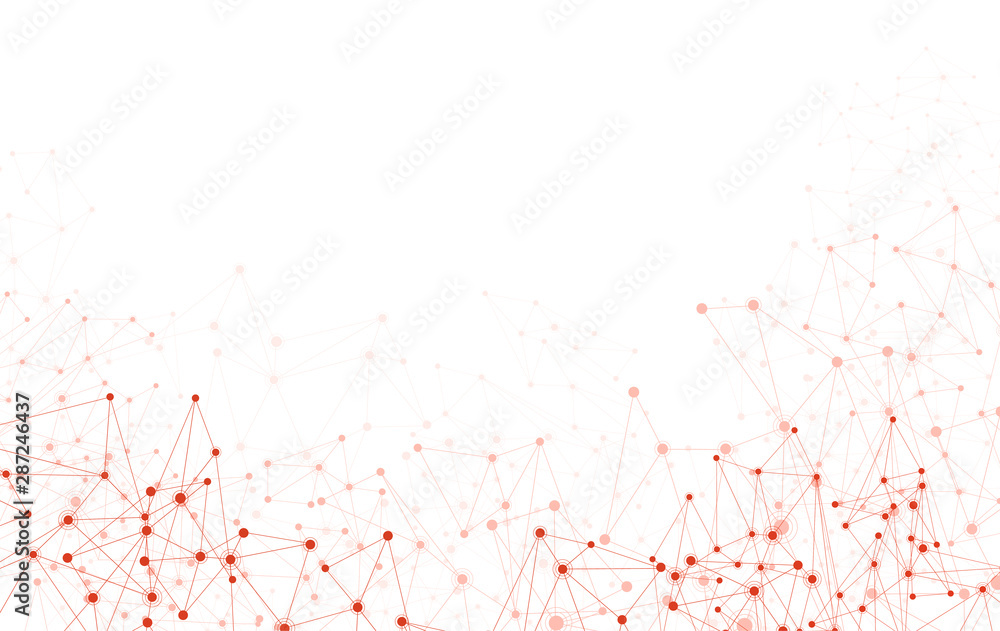 Global social communication horizontal banner with polygon network mesh.